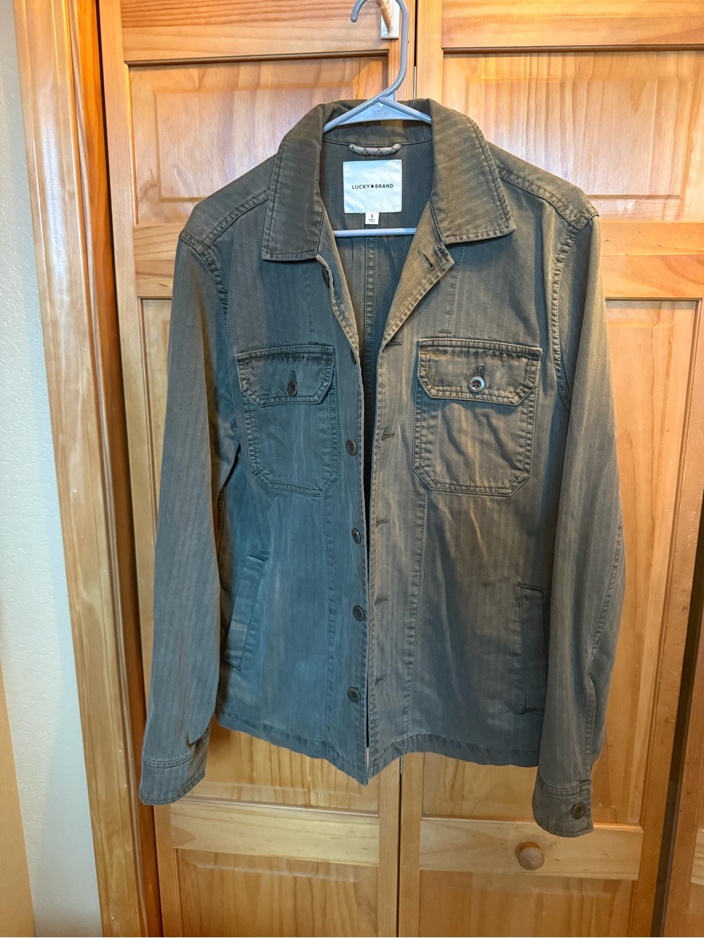 Lucky Brand Men's Olive Utility Shirt Jacket